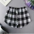 thumbnail image 3 of PUMISAS Summer Mini Skirts For Women High Waisted Flowy Elastic Waistband Skirts Casual Loose Plaid Hem Skirts, 3 of 3