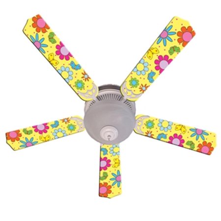

Ceiling Fan Designers Flower Power Butterflies Yellow Ceiling Fan 52 In.