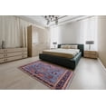 thumbnail image 4 of Ahgly Company Indoor Round Mid-Century Modern Maroon Purple Oriental Area Rugs, 5' Round, 4 of 6