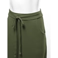 thumbnail image 4 of A2Y Women's Drawstring Waist Side Pockets Rayon Maxi Skirt Dark Olive 5XL, 4 of 4