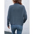 thumbnail image 2 of Women's Solid Color Stand Collar Long Sleeve Asymmetric Hem Casual Pullover Sweater, Autumn/Winter, 2 of 6