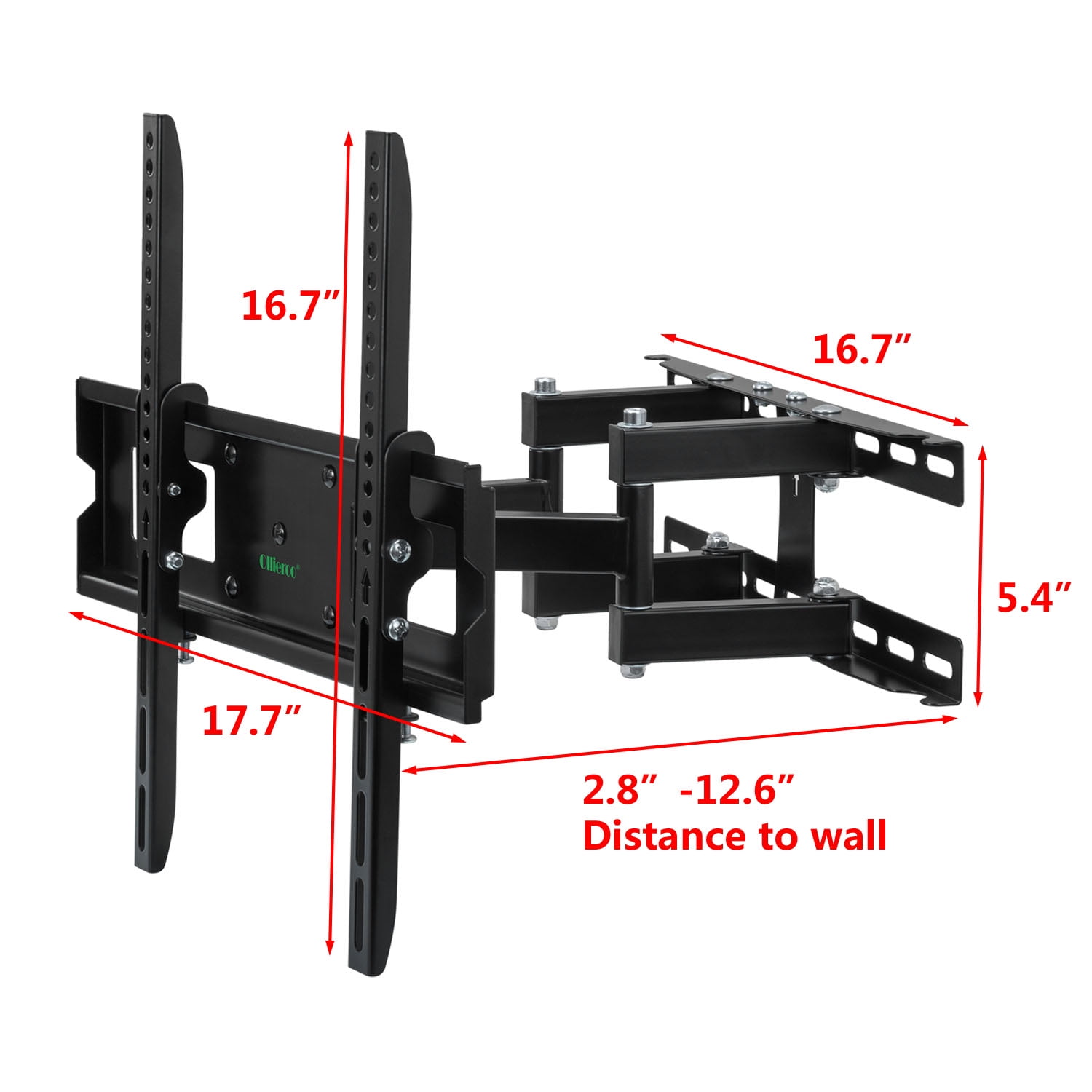 Allieroo Full Motion Articulating Tv Wall Mount For Most 26 55 Inch Tv Up To Vesa 400x400mm Walmart Com Walmart Com