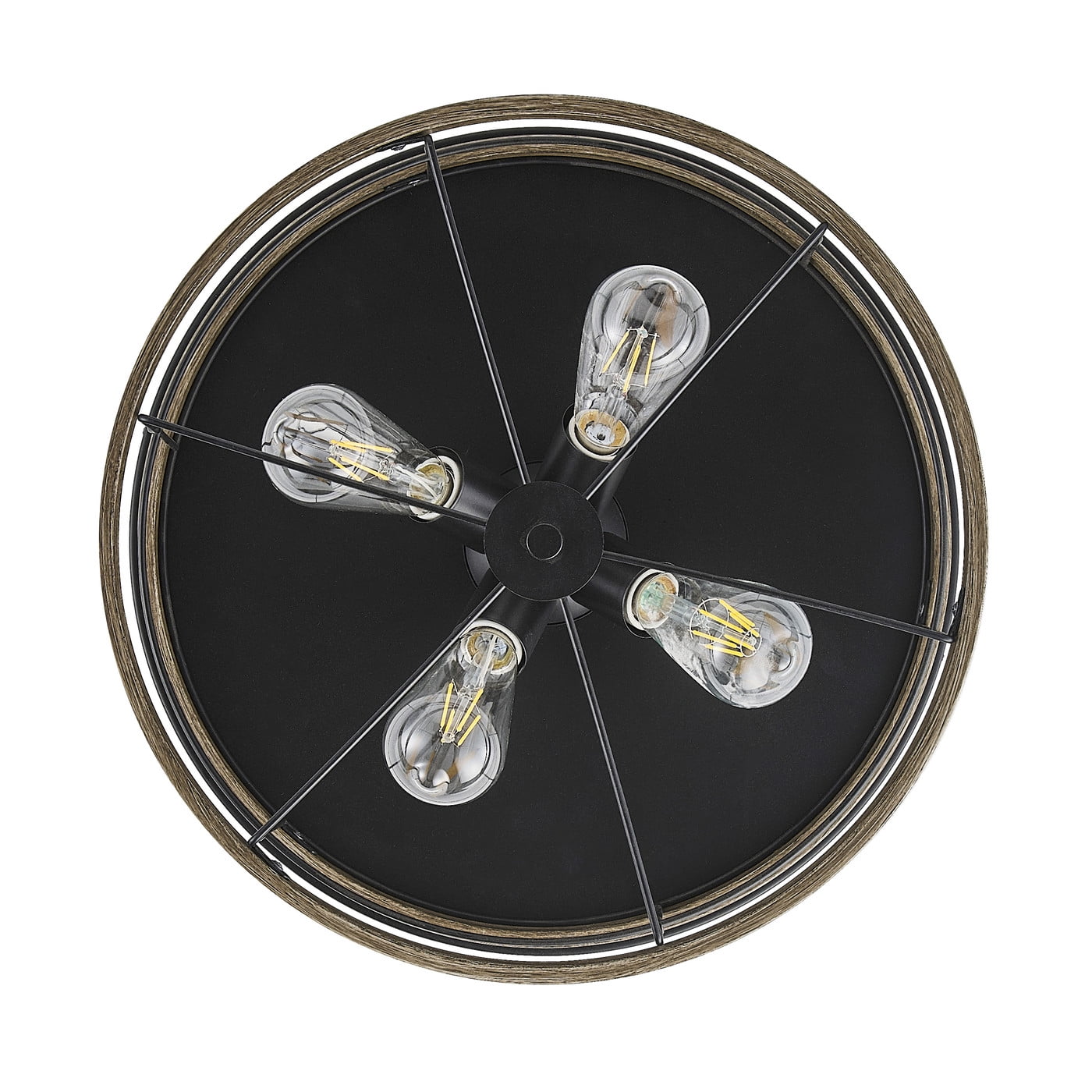 Aiwen 3 Lights Matte Black Ceiling Lamp Superior Rustic Farmhouse Flush Mount Lamp