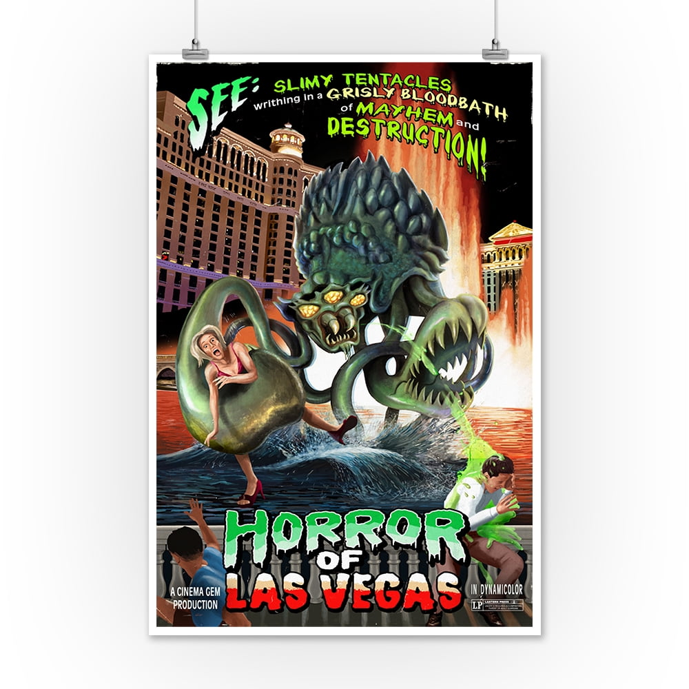 Las Vegas Nevada Horror Of Lantern Press Poster Las Vegas Nevada Horror Of Lantern Press Poster 36x54 Giclee Gallery Print Wall Decor Travel
