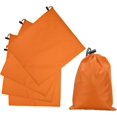 thumbnail image 1 of 5Pcs 210D Polyester Drawstring Bag with Toggle, 14 x 16 Inch Waterproof Travel Storage Foldable Stuff Sack Cinch for Gym Hiking Yoga Clothes Organizer, Orange, 1 of 5