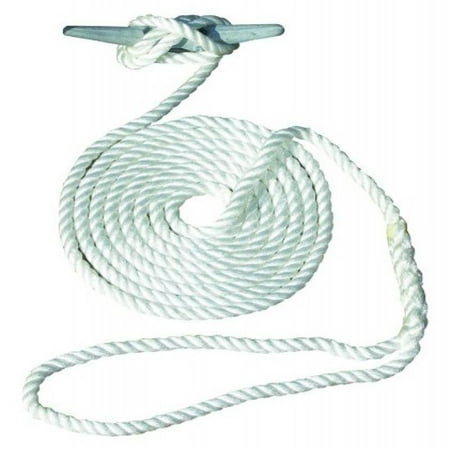 - Invincible Marine 15-Foot Hand Spliced Nylon Dock Line, 3/8-Inches by 15-Feet, White