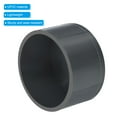 thumbnail image 4 of Tapa de extremo de tubo UPVC Uxcell de 2", 3 paquetes, acoplamiento de grado de muebles en gris, 4 of 6