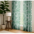 thumbnail image 4 of Vargottam 84 Inch Rod Pocket/Back Tab Cotton Curtains for Windows and Doors- Light Filtering Cotton- Light Filtering Drapes For Doors- Set of 2 Panels, 52"x84"- Abstrct Floral Design (Green), 4 of 8