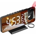 thumbnail image 1 of Réveil Projecteur avec Radio, Horloge Numérique, Réveil Radio USB avec Double Alarme et Écran Miroir LED, pour la Maison, le Bureau, 1 of 5