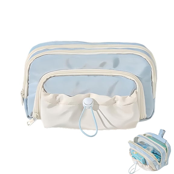 Posy Posy Pencil Case, Cute Aesthetic Waterproof Drawstring Pen Pouch, Cute Large Capacity Kawaii Pen Case for Student