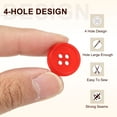 thumbnail image 4 of Uxcell 50pcs Sewing Button 18mm 4 Holes Resin Round Crafting Buttons, Red, 4 of 6