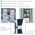 thumbnail image 3 of Sunnydaze Modern 2-Piece Blue and White Stripe Light-Filtering Curtain Set, 3 of 11