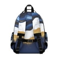 thumbnail image 3 of Blue and Gold Marble Glitter Waves Pattern Backpack for School,Cute School Bag,Schoolbag with Adjustable Shoulder Straps & Padded Back,15.25"x11.5"x5.25", 3 of 5