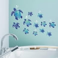 thumbnail image 2 of 12 pegatinas de pared de tortuga marina, pegatinas de vinilo de tortuga oceánica, pegatinas de baño subacuáticas, pegatinas de pared impermeables, decoración (azul), 2 of 5