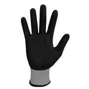 Hyper Tough Performance Grip Gloves, ANSI, Nitrile, Nylon, Spandex, Gray, Medium