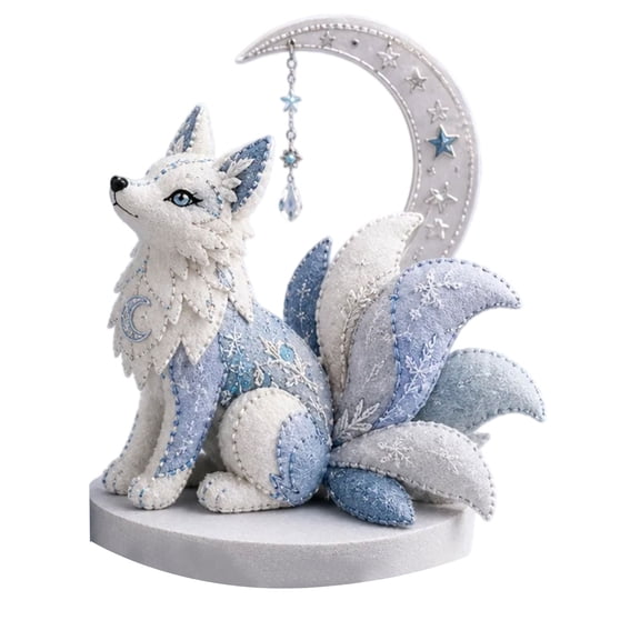 Moon Fox 7.9 x 5.9 in Pre-Cut Stuffed Animal Sewing Kit for DIY Craft Projects