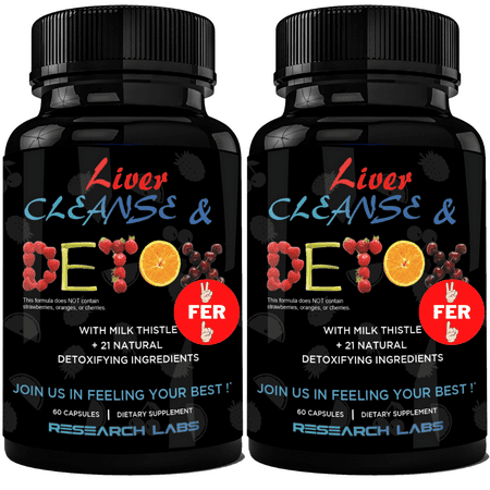 Doctor Recommended Premium Liver Detox Cleanse & Support w/ Milk Thistle, Beet, Dandelion. 23 Powerful Herbs by Research Labs