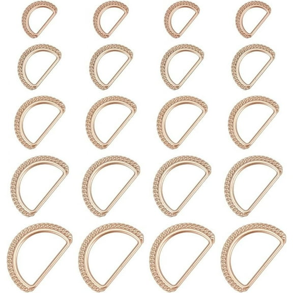 20pcs Metal D-s Buckles 23/29/41/47/53 D-Shape Webbing Belts Buckle Purse Shoulder Strap Connect for Belts Dog Leash