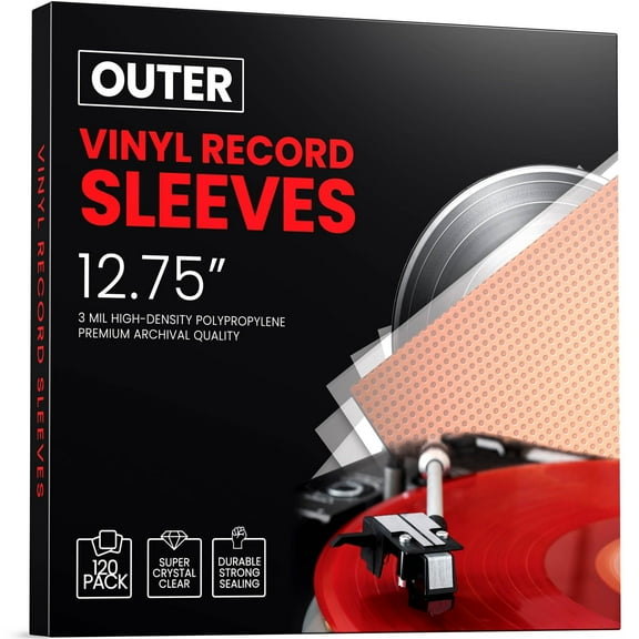 120 Pack Vinyl Outer Record Sleeves  12.75-inch and 3mil Thick - Anti-Static Dust, Moisture and Protection & Scratch-Resistant