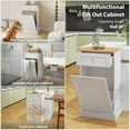 thumbnail image 6 of CANVORA 10-Gallon Tilt-Out Kitchen Trash Can Cabinet, Freestanding with Hidden Drawer & Cutting, 6 of 7