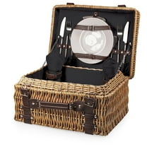 Picnic Time Champion Picnic Basket for 2, Black with Brown Accents