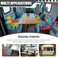 thumbnail image 3 of Uorisanigo RV Dinette Cushion Covers Elastic Rainbow Tie Dye Camper Cushions Slipcovers for Travel Trailer Couch Bench Rectangle Loveseat Protective Cover Prevent Scratches, 3 of 7