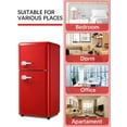 thumbnail image 6 of GGTB 3.0 cu.ft Mini Fridge with Freezer, Compact Double Door Refrigerator, 7-Temp Settings, Removable Shelves for Dorm, Apartment, Office, Red, 6 of 8