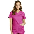 thumbnail image 1 of Allure by White Cross Women's Mock Wrap Knit Side Panel Solid Scrub Top, 1 of 1