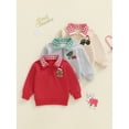 thumbnail image 3 of Sudadera navideña para niño pequeño con bordado de hombre de jengibre, manga larga, solapa, cremallera frontal, jersey holgado., 3 of 9