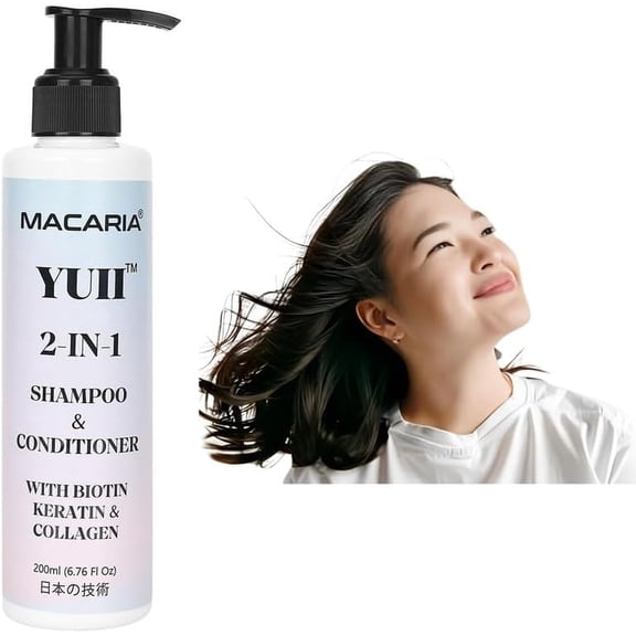 Yuii Biotin Keratin Collagen Hair Shampoo Conditioner, for Anti-Dandruff & Frizz-Free Hair, for Dry Hair, Sulfate Free, with Japanese Technology