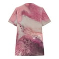 thumbnail image 5 of Women's V Neck Blouse Dressy Casual Tops for Lady Fashion 2024 Vintage Short Sleeve Loose Fit Flowy Tunic Tops Summer Clothes for Teen Girls Comfy Casual Shirts Tie Dye Pink T Shirts XL, 5 of 5