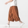 thumbnail image 2 of New Summer Men’s Calf-Length Pants Loose Harem Pants Men Solid Color Elastic Waist Casual Trousers Jogger Hip Hop Streetwear Man, 2 of 5