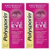 POLYSPORIN Antibiotic Pink Eye Eye Drops Relief Treatment Formula 15ml (2 Pack)