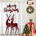 thumbnail image 5 of Merry Christmas Shower Curtains for Bathroom, Winter Red Plaid Elk Xmas Waterproof Fabric Shower Curtain for Bathroom Bathtub Decoration, Machine Washable, 72"x84", 5 of 9