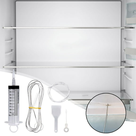 Exhoden Fridge Drain Hole Cleaning Set-Reusable Dredging Set, for Drain Pipe for Clogged Lines in the Refrigerator,Mobile Away Pipe Cleaning Brush