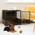 thumbnail image 6 of Oumilen Medium Dog Crate Cage Living Room Side End Table, Brown, 6 of 7