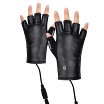 USB Rechargeable Electric Heating Hand Warmer Winter Ski Gloves Outdoor Cycling Sports Fingerless Gloves