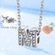 thumbnail image 3 of Collar inicial de plata esterlina Silvora con circonita cúbica letra M para mujeres y niñas, 3 of 8