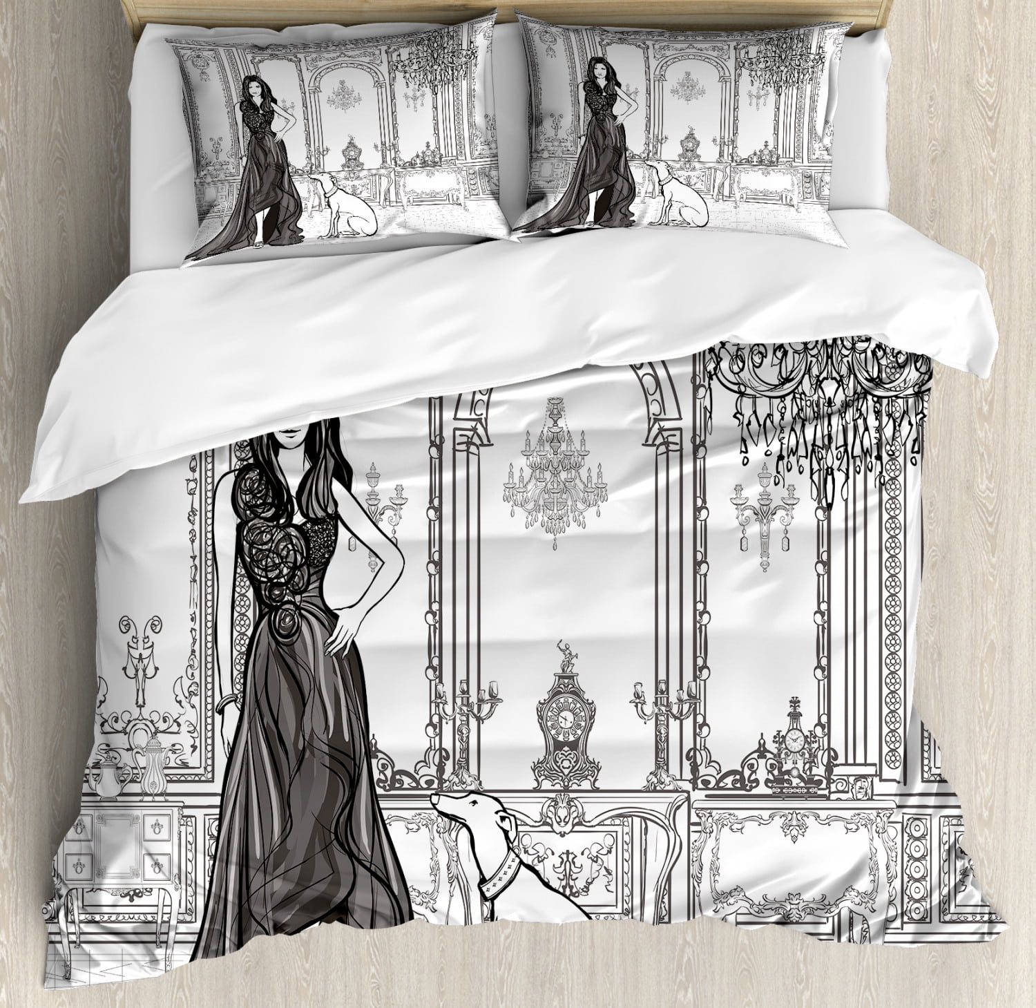 Teen Room Duvet Cover Set Sexy Fashion Woman In Victorian Palace