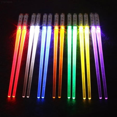 

Vnanda Chopsticks Light Up - LED Glowing Light Saber Chop Sticks - Reusable Sushi Lightup Sabers Chopstick