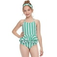 thumbnail image 2 of LYMAYTER Kids Toddler Summer Bathing Suit for Girls Printed Bikini Swimsuits baby Beach One Piece Swimwear for 2-12 Years, 2 of 7