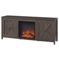 thumbnail image 6 of Evelyn&Zoe Granger Rectangular TV Stand with Log Fireplace for TV's up to 65", Alder Brown, 6 of 10