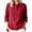 Red, variant on Lutiedan 3/4 Length Sleeve Shirts for Women Half Button Crew Neck Henley Shirts Casual Trendy Fall Solid Work Blouses,Army Green