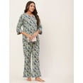 thumbnail image 3 of Moomaya Sleepwear, Printed Night Suit For Women, Cotton Kurta Pajama Set Pjs Loungewear, 3 of 9