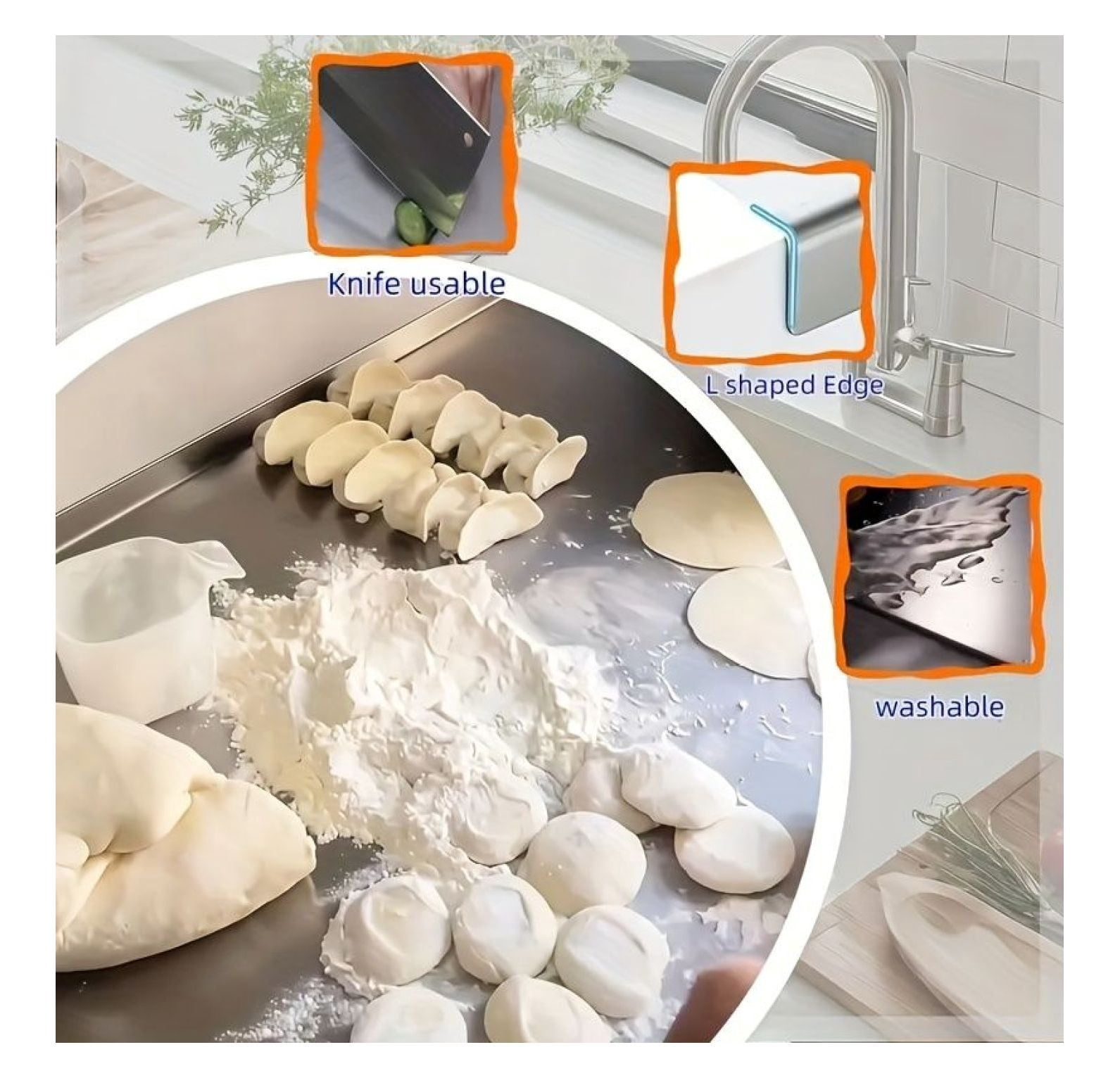 Stainless Steel Cutting Board XXL - 304 Food Grade, Anti-Slip, Mildew Proof