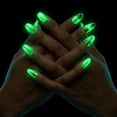 thumbnail image 5 of 16Pcs Halloween Press on Nails Medium Almond Fake Nails with Glow In Dark Design, Skull Ghost Web Nail Tips for Women Halloween Party, 5 of 5