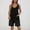 *Black, variant on ClodeEU Women's Adjustable Spaghetti Strap Denim Shortalls with Pockets , Casual Jean Short Overalls Brown,Womens Plus XL