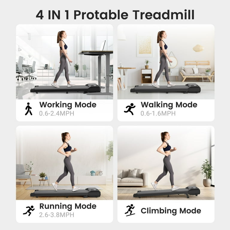GEEMAX 2.5HP Walking Pad Treadmill, 10% Incline, ZWIFT