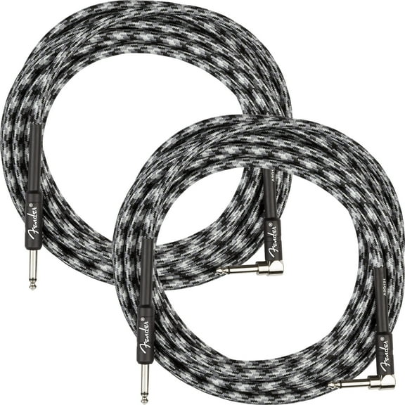Fender 18.6-Foot Professional Instrument Cable, Straight-Angled, Winter Camo - 2 Pack
