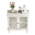 thumbnail image 7 of Spaco Vintage Hollow-Carved 2-Door Accent Cabinet, Floral Design Storage Sideboard with Adjustable Shelf & Solid Wood Legs, White, 7 of 7